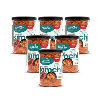 Beavia Kimchi Apple Hot (6 x 350 g) | Fermented Chinese Cabbage | A Korean Food to Support Immunity | Vegan, No Preservatives, Gluten-Free, Not Pasteurised