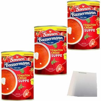 usy Bundle für Sonnen Bassermann Tomaten Cremesuppe konzentriert 3er Pack (3x379ml Dose) + usy Block