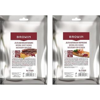 BROWIN® Natural Intestine Set 310614 | Pork Casings 28/30 mm and Sheep Casings 18/20 mm Premium Natural Bowel for Homemade Juniper Sausage, White Sausage, Bratwurst | 20 Metres | 10 to 13 kg Meat