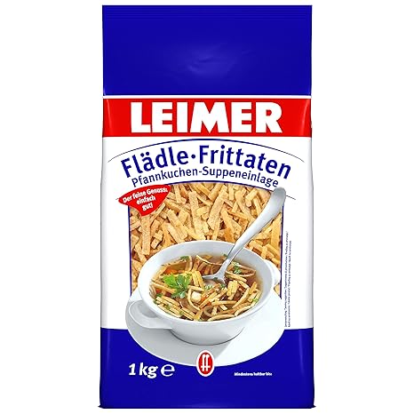 LEIMER Flädle Fritatten 1 kg - The Ready-Made Vegetarian Pancake Soup Insert for Clear Meat or Vegetable Broth (1 x 1 kg)