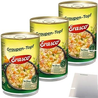 usy Bundle für Erasco 1 Portion Graupen -Topf 3er Pack (3x400g Dose) + usy Block