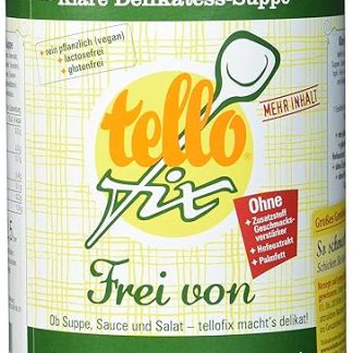 tellofix Clear Delikatess Soup Free from - Mild Broth without Flavour Enhancer, No Dyes and No Preservatives, Vegan - 1 x 650 g