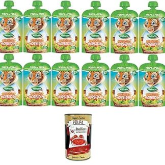 Valfrutta Triangolini Morbidini Polpa di Pera Senza Zuccheri Aggiunti Soft Valfrutta Triangles Made of Pear Pear Paste without Added Sugar 16 x 90 g + Italian Gourmet Polpa 400 g