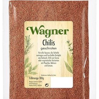 Wagner Gewürze Chillies Crushed Hot Chilli Flakes as a Spice for Chili con Carne, Sauces & Meat, Chilli for the Mill, Dried, Quantity: 1 x 100 g