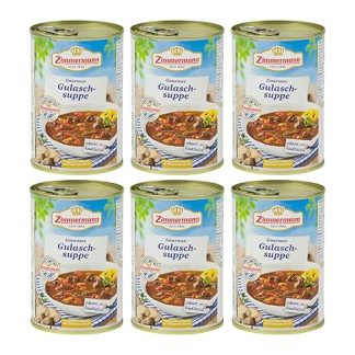 Food-United Gourmet Goulash Soup 6 x 400 ml Tin | Savoury | Spicy | From Bavaria by Zimmermann | Bavarian Speciality | Beef Goulash Soup Refined with Vegetables