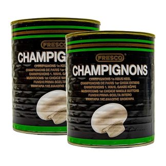 Food-United White Mushrooms Whole Heads 2 Cans Capacity 800g ATG 460g Cooked Great Mushroom Aroma No Additives No Preservatives 1st Choice Premium Quality No Aroma Additives