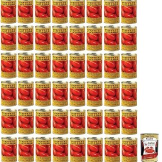 48 x Pomilia Pomodori Pelati, Peeled Tomatoes, 100% Italian Tomatoes, 400 g Tin + Italian Gourmet Polpa di Pomodoro 400 g Tin