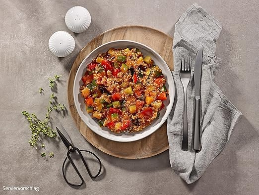 ration1 Ratatouille Vegetables with White Quinoa 4 x 400 g, Ready Meals Long Lasting, Vegan Lactose-free & Gluten-Free, Outdoor, Trekking Food, Camping Festival Accessories, 10 Year Shelf Life