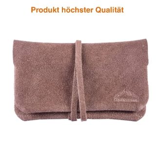 Feinschnitt-Tasche ALPENLEDER Leder biscut suede 16 x 9,5 cm