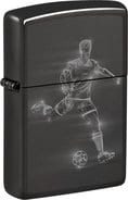 ZIPPO Ebony gelasert Soccer Player in Action 60007044