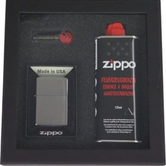 ZIPPO Geschenk-Set Feuerzeug chrom gebuerstet