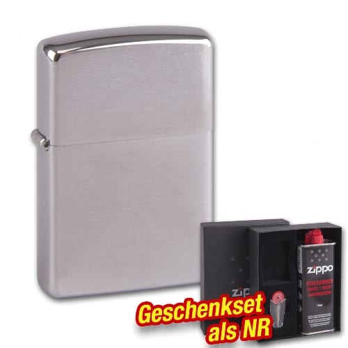 ZIPPO Set / Zippo chrom gebuerstet + Geschenkset als NR