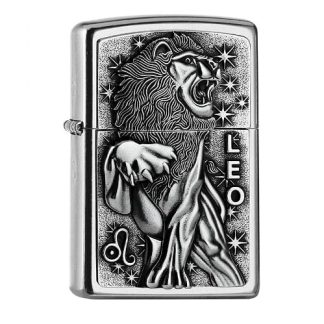 ZIPPO Street chrom Leo Emblem Tierkreiszeichen 2006497