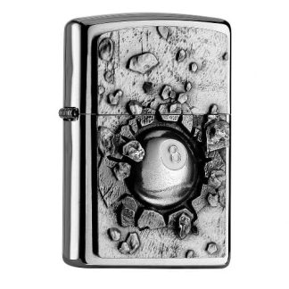ZIPPO chrom gebuerstet Eight Ball in Wall 2004738