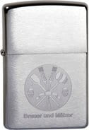 ZIPPO chrom gebuerstet grav. Brauer+Maelzer 1100087