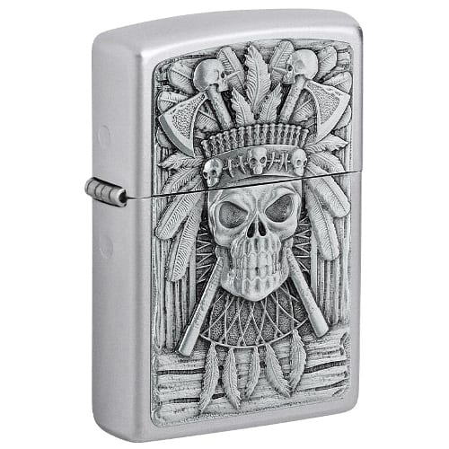 ZIPPO satiniern Indian Skull 2007659