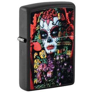 ZIPPO schwarz matt Sugar Skull Woman Design 60006561