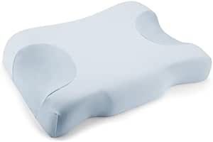 Royalisneeo Beauty Pillow for Back, Belly and Side Sleepers Pillow for Neck and Shoulder Pain, Memory Foam Pillow for Anti-Wrinkle & Anti-Ageing, Blue (Standard)