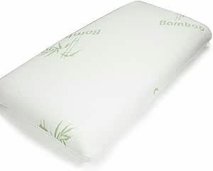 Bamboo Neck Support Pillow 40 x 80 cm Viscoelastic Memory Foam Gel Foam