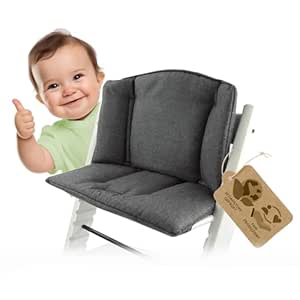 Seat Cushion Replacement Cover Cushion Set Seat Reducer Compatible with Stokke Tripp Trapp for Highchair Children's Chair Model 1 (Dark Grey Mottled)