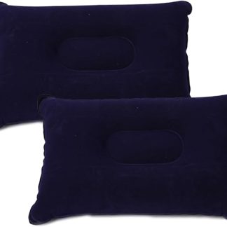 WBZOWRB Pack of 2 34 x 22 cm Inflatable Pillows, Inflatable Pillow, Camping Travel Pillow, Air Pillow, Neck Pillow, Beach Pillow, for Outdoor Travel, Hiking (Dark Blue)