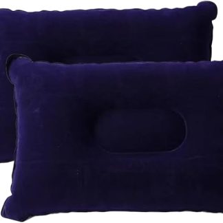 EIHI 2 Pack Navy Blue Medium PVC Fabric Inflatable Camping Pillows for Travel, Hiking, Camping, Walking or Office, bronze, Medium