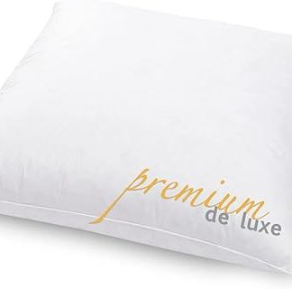 Hanskruchen Premium de Luxe Comforter Down Pillow 60 x 60 cm - Made in Germany Down Cuddly Pillow Made of 100% Cotton - 90% Down 10% Feathers Pillow for Allergy Sufferers