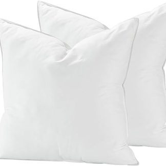 Deodar Down Pillow, Feather Pillow, 80 x 80 cm, Set of 2, Suitable for Allergy Sufferers, 1 kg Fillings, 3 Chamber Breathable Hotel Quality Pillow, Cotton Cover, Washable, Oeko-Tex RDS Certified