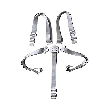 High Chair Strap, High Chair Safety Belts, 5-Point Safety Belt, Universal Child Restraint System, Baby Safety Belt, Pram Baby Safety Belt for Stokke Tripp Trap Hauck High Chair (Grey)