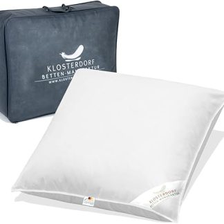 Klosterdorf Bettenmanufaktur Premium Three-Chamber Pillow Functional - 80 x 80 cm - 1000 g - Handmade from Germany - Healthy Sleeping - Down Pillow Down Pillow 3-Chamber Pillow