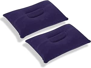 AMSNINK Pack of 2 Inflatable Pillows - Ultralight Travel Pillow for Camping, Beach and Air Travel, Compact Beach Accessories and Holidays Must Haves with Waterproof Material and Quick Inflation System