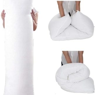 Gaxcent Premium Dakimakura Pillow 180 x 60 cm, Side Sleeper Pillow, Inner Pillow, Pregnancy Pillow, Body Pillow for Adults with Microfibre Filling, White, 180 x 60 cm