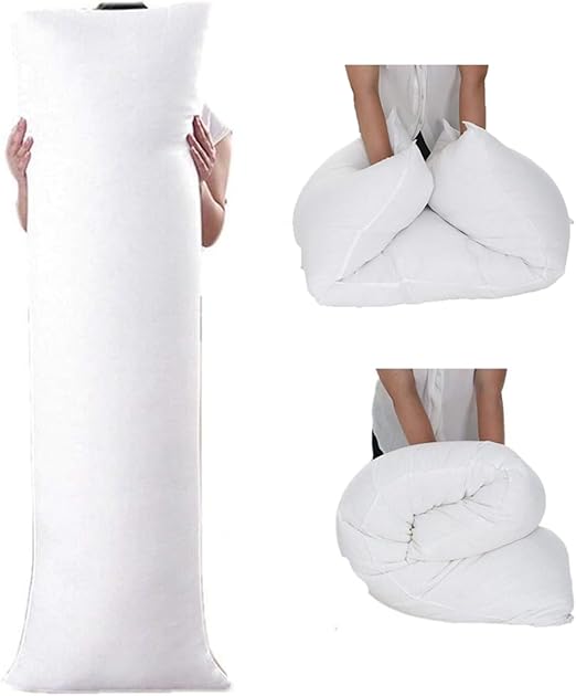 Gaxcent Premium Dakimakura Pillow 180 x 60 cm, Side Sleeper Pillow, Inner Pillow, Pregnancy Pillow, Body Pillow for Adults with Microfibre Filling, White, 180 x 60 cm