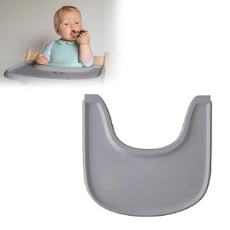 Tray for Highchair, Tray Compatible with Stokke Tripp Trapp Chair, 100% BPA-Free, Easy to Assemble, Smooth Surface Strong Suction Power, High Chair Accessories for Toddlers 6-36 Months (Grey)