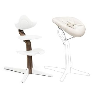 Stokke Nomi Chair Walnut - White + Stokke Nomi Newborn Set (White Grey Sand)