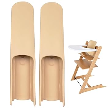 GXGM 2 Piece Extended Glider Set Compatible with Stokke Tripp Trapp High Chair, Compatible with Tripp Trapp Models, Children's High Chair Accessories, Foot Cover Safety (Wood Colour)