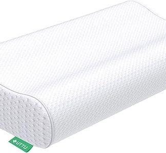 UTTU Memory Foam Pillow, Pillow for Relief of Neck Pain, Ergonomic Neck Pillow, Sandwich Pillow, Adjustable Memory Foam Pillow, 60 x 36 x 12/10 cm