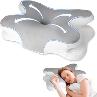 hzuisst Orthopaedic Pillow for Neck Pain, Ergonomic Pillow Neck Pain, Memory Foam Ortopedic Head Pillow, Ergonomic Pillow for Sides, Back and Stomach Sleepers