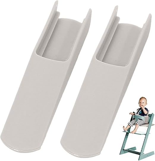 Qikam 2 Piece Extended Glider Set Compatible with Stokk e-Tripp-Trapp High Chair, Children's High Chair Accessories, Foot Cover Safety, Chair Feet Covers, Non-Slip Chair Leg Insert