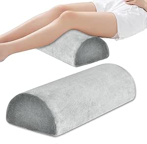Nicoone Half Moon Memory Foam Pillow Bolster for Legs, Knees, Lower Back - Leg Raiser Pillow for Side and Back Sleepers, Neck, Legs, Knees and Waist