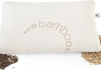 NATURECA Buckwheat Pillow Neck Pain, 2-Chamber Neck Support Pillow, Buckwheat Husks and Spelt Spelt Husks, Side Sleeper Pillow with Bamboo Cushion Covers, Spelt Husks Neck Support Pillow