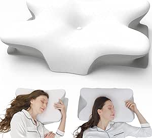 RUMMY Cervical Memory Foam Ergonomisches Nackenkissen mit abnehmbarem, waschbarem Bezug, für orthopädischen Schlaf, Nackenschmerzen und Bauchschläfer (55x35x13 cm)