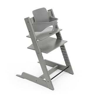 Stokke Tripp Trapp High Chair, Storm Grey - Includes Chair + Baby Set2 for Children from 6-36 Months - Adjustable, Ergonomic & Easy to Clean