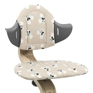 Stokke Nomi Mickey Signature Pattern Cushion - For Soft and Even More Comfortable Sitting in Nomi Chair & Highchair - Easy to Attach and Remove - From 6 Months - Machine Washable