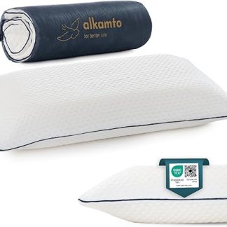 alkamto Memory Foam Pillow - Neck Support Pillow - Thermoregulating Cover