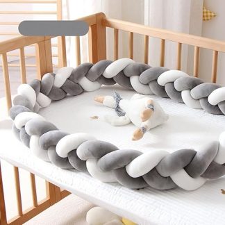 Aocase Braided Bed Snake, Handmade Plush Cushion, Knot Bed Rail, Fall Protection, Children's Bed, Pillow Bed Rail Cover, Side Protection, Suitable for Cots and Parents' Beds, G07.400 cm