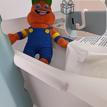 Adapter White + 1 x Hook for Ikea Trofast Box, Compatible with Stokke Tripp Trapp Baby High Chair, High Chair, Children's Chair Accessories, Attachment Children High Chair