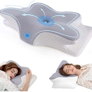 JeeLeeko Neck Support Pillow, Memory Foam Pillow, Ergonomic Pillow, Anti Snoring Pillow for Side Sleepers, Back and Stomach Sleepers with Neck Support