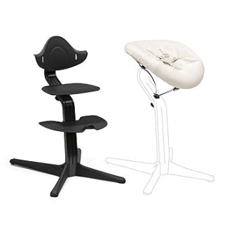 Stokke Nomi Chair - Black + Stokke Nomi Newborn Set (Black Grey Sand)