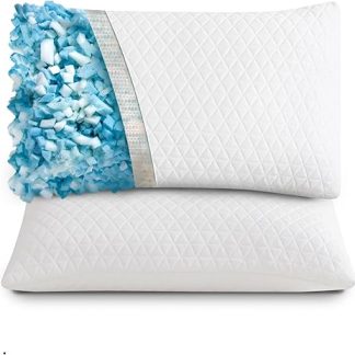 EGO HOME Pillow 40 x 80 cm with Crushed Memory Foam, Neck Pillow for Back Sleepers and Stomach Sleepers, Side Sleeper Pillow with Washable Cover, Memory Foam Pillow 40 x 80 cm, Oeko-Tex